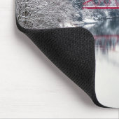 氷と雪 | Red Bridge in Winter, Japan マウスパッド (コーナー)