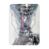 氷と雪 | Red Bridge in Winter, Japan マグネット (縦)