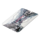 氷と雪 | Red Bridge in Winter, Japan マグネット (左側)