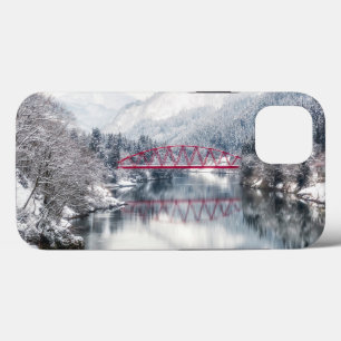 氷と雪   Red Bridge in Winter, Japan iPhone 13ケース