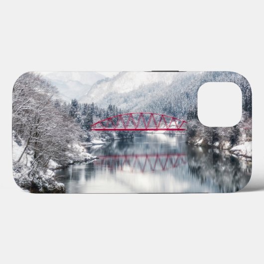 氷と雪 | Red Bridge in Winter, Japan Case-Mate iPhoneケース (裏面 (横))