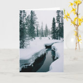 氷と雪 | Stream in a Snowy Winter Landscape カード (黄色い花)