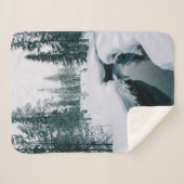 氷と雪 | Stream in a Snowy Winter Landscape シェルパブランケット (正面(横))