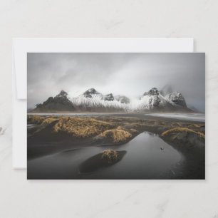 氷と雪 Vestrahorn Mountain,アイスランド サンキューカード