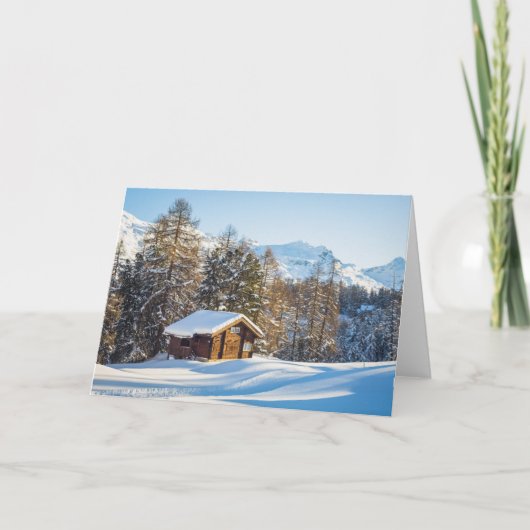氷と雪 | Winter Log Cabin Swiss Alps カード (正面)