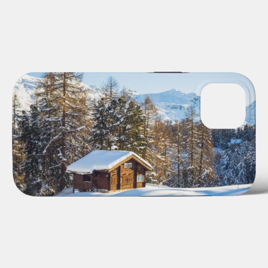 氷と雪 | Winter Log Cabin Swiss Alps Case-Mate iPhoneケース (裏面 (横))
