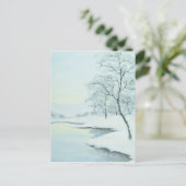 氷に覆われた冬の風景はがき ポストカード (スタンド正面)