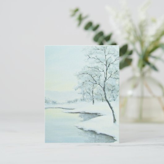 氷に覆われた冬の風景はがき ポストカード (スタンド正面)