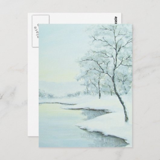 氷に覆われた冬の風景はがき ポストカード (正面/裏面)