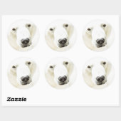 氷のようなシロクマの視線 ラウンドシール (シート)