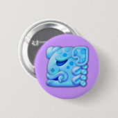 氷のようなマヤの動物頭部 缶バッジ (正面&裏面)