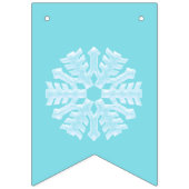 氷のようなライトブルーの凍ってい冬の雪片クリスマス バンティングフラッグ (第2の旗)