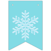 氷のようなライトブルーの凍ってい冬の雪片クリスマス バンティングフラッグ (第1の旗)