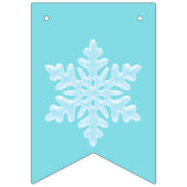 氷のようなライトブルーの凍ってい冬の雪片クリスマス バンティングフラッグ (第3の旗)