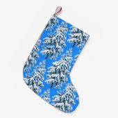 氷のような木々が佇む夢の雪原 森 スモールクリスマスストッキング (正面 (吊り時))