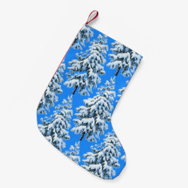 氷のような木々が佇む夢の雪原 森 スモールクリスマスストッキング