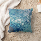 氷のような泡、青、灰色、白 クッション (ブランケット)