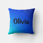 氷のような濃い青 クッション (裏面)