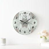 氷のような白いピンク – 時間を逆時計に戻す ラージ壁時計 (ホーム)