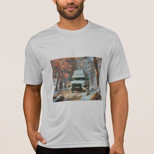 氷のような秋の道路のトラックアート Tシャツ (正面)
