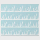 氷のような青と白い雪の冬の森 ラッピングペーパー (フラット)