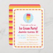 氷のアイスキャンデーの夏のパーティの招待状 招待状 (正面/裏面)