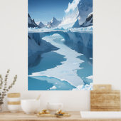 氷のアーチのある凍った風景 ポスター (キッチン)