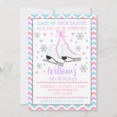 氷のスケートで滑るあなたのスケートガールの招待状をレース。 招待状 (正面)