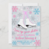 氷のスケートで滑るあなたのスケートガール招待状をレースをレース 招待状 (正面)