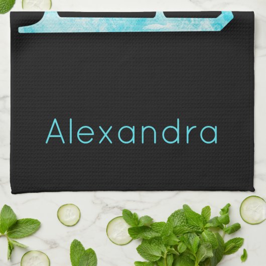 氷のスケートで滑るのブレードタオルが青に凍ってい生きている キッチンタオル (折り畳み)