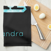 氷のスケートで滑るのブレードタオルが青に凍ってい生きている キッチンタオル (四つ折り)