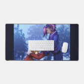 氷のスケートで滑るの練習 デスクマット (キーボード&マウス)