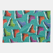 氷のスケートで滑るパターン キッチンタオル (横)