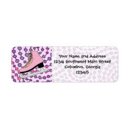 氷のスケートで滑るパーティー、ピンクスケート ラベル