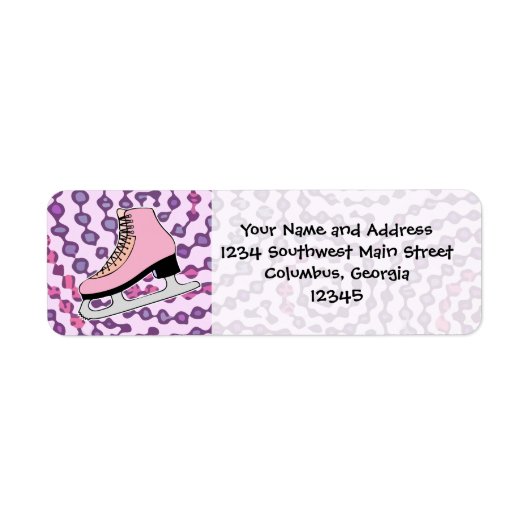 氷のスケートで滑るパーティー、ピンクスケート ラベル (正面)