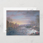 氷のスケートで滑るブリュッセルのシュタットグラベン, 1649 ポストカード (正面/裏面)