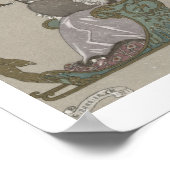 氷のスケートで滑る凍ってい湖、イラストレーション ポスター (角)