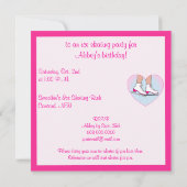 氷のスケートで滑る誕生パーティー(ピンク) 招待状 (裏面)