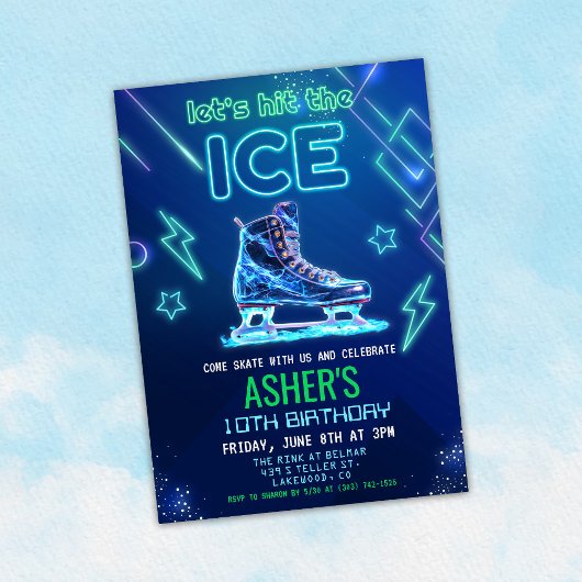 氷のスケートで滑る誕生日*ウェルカムサインのみ* ポスター