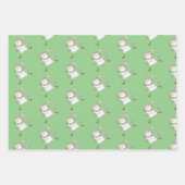 氷のスケートで滑る雪だるま ラッピングペーパーシート (正面2)