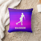 氷のスケートで滑る鮮やか;紫の青とマゼンタ クッション (ブランケット)