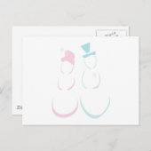 氷のピンクと青の雪のカップル ポストカード (正面/裏面)