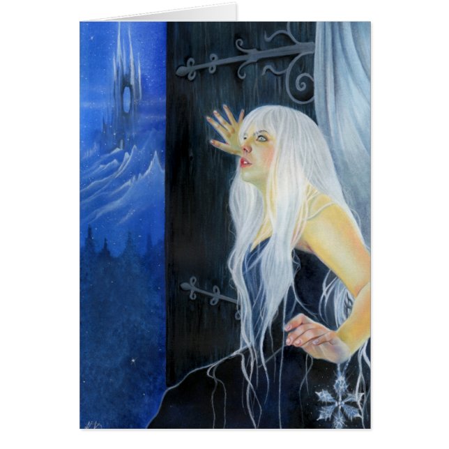 氷のファンタジーの氷の美しいカードの暴風雨 (正面)