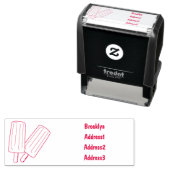 氷のポップ・アートの漫画イラストレーション セルフインキングスタンプ (インサイチュ)