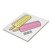 氷のポップ・アートの漫画イラストレーション タイル (側面)