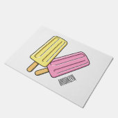 氷のポップ・アートの漫画イラストレーション ドアマット (アングル)