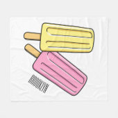 氷のポップ・アートの漫画イラストレーション フリースブランケット (正面(横))