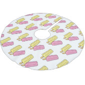 氷のポップ・アートの漫画イラストレーション ブラッシュドポリエステルツリースカート (アングル)