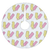 氷のポップ・アートの漫画イラストレーション ブラッシュドポリエステルツリースカート (正面)