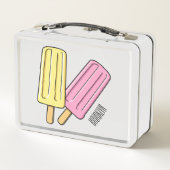 氷のポップ・アートの漫画イラストレーション メタルランチボックス (裏面)